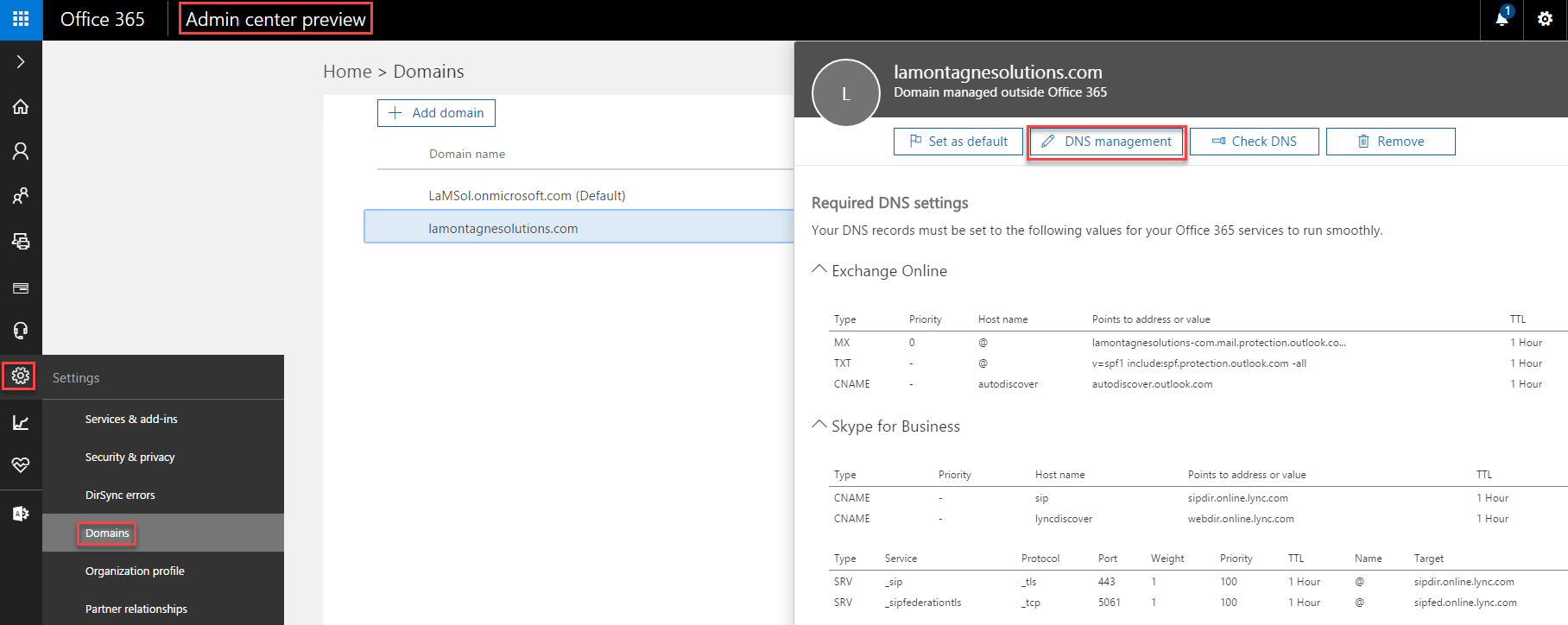 Office 365 domain purpose changing without modifying domain settings