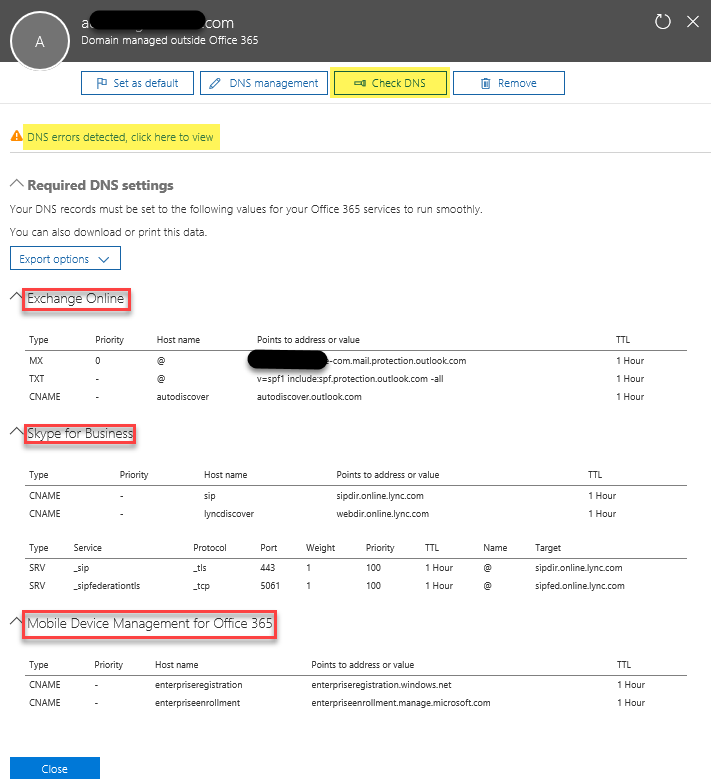 Set Office 365 Domain Purpose via Admin Center